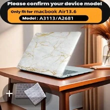 有 4 种大理石图案可供选择，并配有键盘保护膜。它与 MacBook Air Pro 保护套、13/14/15/16 英寸电脑保护套兼容，并配有键盘保护膜，A1370、A1534、A1502、A1707、A2337、A1932、A2179、A2338、A1706、A1708、A2681 塑料硬壳笔记本电脑保护套，黑色、蓝色大理石图案 A2485 A2442、A1466 A1369