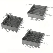 1pc Washable Underwear Storage Box Foldable 7/16/24 Grids Bras Socks Drawer Organizer Multi-Functional Home Storage Organizer