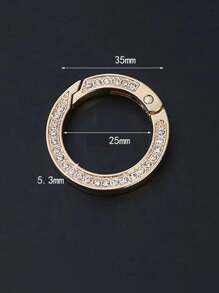 1/2set Bling Bling Rhinestones Car Keychain, Carabiner, Keychain, Key Ring, Charm Chain, Charm Ring, Crystal Car Keychains For Women Girl Sparkly Rhinestones Key Chain Circle Decorative Key Ring Key Hook System Universal Car Bling Accessories Key Fob - Multicolor - View 6