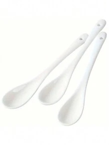 Set da 10 pezzi di cucchiai in ceramica, in porcellana bianca con manico lungo, multiuso per caffè, zuppa, tè e condimenti, accessori da cucina eleganti - Bianco - Visualizzare 4