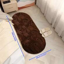 1 块柔软蓬松椭圆形防滑防潮地毯适用于卧室、更衣室、客厅、入口通道 - 大型毛茸茸地毯 - 棕色 - 查看 14