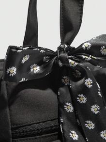 大容量纯色手提包，带多个口袋，简洁轻便，适合携带笔记本电脑 - 黑色 - 查看 8