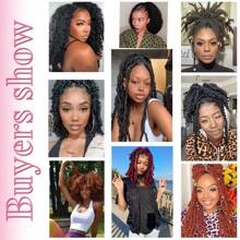 Springy Afro Twist Hair Marley Twist Braiding Hair Pre-Separated Kinky Twist Hair Braids Afro Kinky Bulk Afro Curly Synthetic Hair Short 12/16/24" Crochet Braiding Hair Extensions For American Women - Dark Brown - View 9