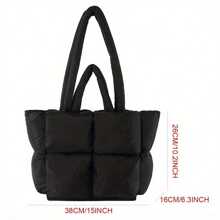 Space Cotton Designer Underarm Bag Winter Luxury Down Padded Ladies Tote Bag 2023 Women Quilted Large Handbag Puffer Shopper Bag - Grey - View 6