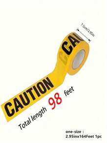 1PC 2500cm Yellow Warning Caution Tape Decorations For Birthday, General Celebration, Party Supplies, Carnivals, Construction Theme Events, Halloween - Non-Electric Polyethylene PE Barrier Tape (2.95in X98 Feet)