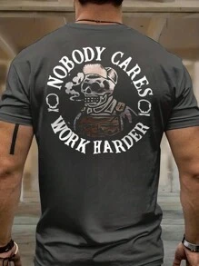 2025 Men Summer Skull Print Short Sleeve T-Shirt, For Halloween