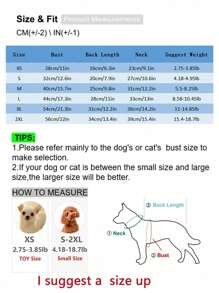 1pc Pink Pet Pajama Suitable For Cats & Dogs, Suitable For Daily Wear - Pink - View 3