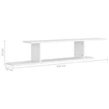 Wall Mountable White TV Shelf 125cm Engineered Wood Storage Unit For Living Room Entertainment Center - White - View 6