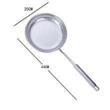 Useful Stainless Steel Hot Pot Filter Mesh Percolator Spoon Frying Scoop Long Handle Colander - Silver - View 15