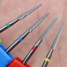 新款热销美甲钻头，硬化合金美甲锉头，适用于美甲抛光工具，2.35mm 适用于大多数钻头，钨钢材质（C、M、F、XF） - 彩色 - 查看 4