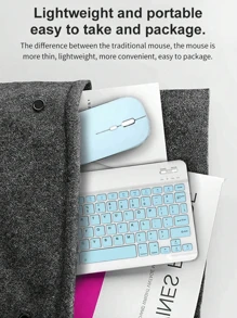 AKKHOO Wireless Bluetooth Keyboard And Mouse Set, Compatible With IPad, Computer, Phone, Tablet, Rechargeable, Silent, Mini Keyboard And Mouse Combo - Dark Green - View 5