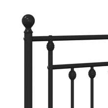 Stylish Black Metal Bed Frame With Footboard For 140x200cm Mattress Support - Black - View 8