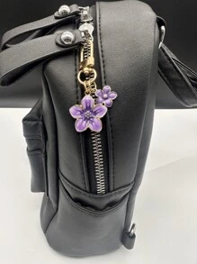 1 件合金材料樱花形钥匙扣轻巧飘逸的樱花设计，配有方形标签，适合用作手提包吊饰汽车钥匙扣情侣/生日/节日礼物，送给女性的情人节礼物 - 紫色 - 查看 6