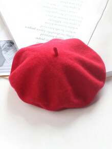 1 Children's Solid Color Retro Matching Beret High Quality Beret Is Not Easy To Ball Girls Suitable For The Autumn And Winter Season Christmas / Halloween Use - Berets - View 25