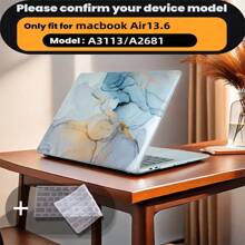 有 4 种大理石图案可供选择，并配有键盘保护膜。它与 MacBook Air Pro 保护套、13/14/15/16 英寸电脑保护套兼容，并配有键盘保护膜，A1370、A1534、A1502、A1707、A2337、A1932、A2179、A2338、A1706、A1708、A2681 塑料硬壳笔记本电脑保护套，黑色、蓝色大理石图案 A2485 A2442、A1466 A1369