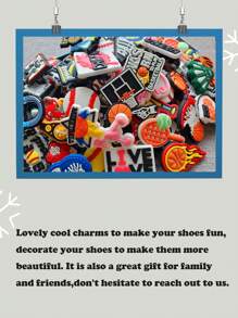 随机 10/20/30 件各种款式运动游戏系列鞋饰适用于鞋子 DIY 装饰优质流行饰物配件泡泡拖鞋凉鞋，PVC 鞋饰沙滩包配件适合青少年、男性、女性和成人的绝佳礼物