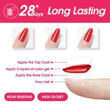 1 chiếc Gel sơn móng tay màu đen trắng đỏ ngâm gel sơn móng tay bán vĩnh viễn nghệ thuật làm móng tay tự làm bằng đèn UV thiết kế móng gel phù hợp cho mọi mùa sơn móng tay gel cho phụ nữ - màu hồng nude - Xem 7