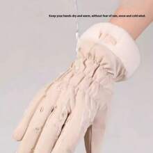 1 Par de guantes de mujer de moda cálidos para otoño e invierno, de material de terciopelo reforzado, que permiten el uso de pantalla táctil, adecuados para ciclismo al aire libre, deportes, escalada de montaña, Navidad y San Valentín, accesorios para fiestas