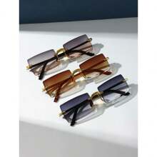 set 3piezas gafas de sol novedades  rectangular sin montura de moda para unisex - Multicolor - Ver 2