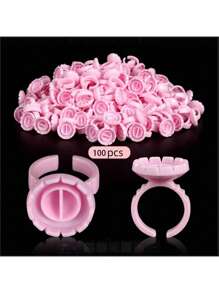 100 片睫毛提升垫，一次性使用睫毛延长胶杯，适用于睫毛延长、指甲油、纹身、眉毛纹身、眼线、专业美容院用品、可爱花卉睫毛提升夹 - 彩色 - 查看 7