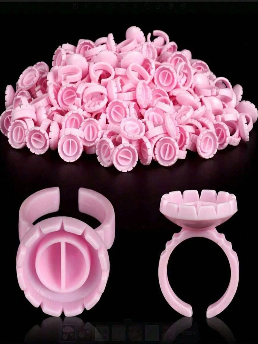 100 片睫毛提升垫，一次性使用睫毛延长胶杯，适用于睫毛延长、指甲油、纹身、眉毛纹身、眼线、专业美容院用品、可爱花卉睫毛提升夹 - 彩色 - 查看 1