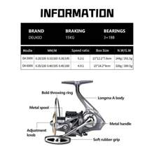 Spinning Fishing Reel 5000/6000 Series Ultralight Max Drag 15kg Surfcasting Spinning Reel Saltwater Jigging Reels - 銀色 - 查看 2