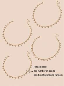 Rhinestone Charm Necklace - Yellow Gold - View 3