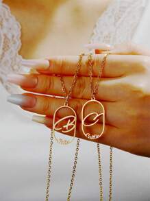 Personalized Fashion Jewelry Necklace Stainless Steel Custom Name Letter Pendant Necklace, Mother's Day Gift, Valentine's Day Gifts, Gift For Her, Gift For Women Valentines