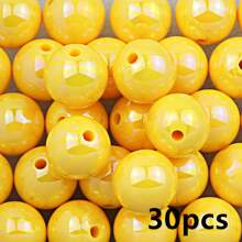 6/8/10/12/16mm Rainbow Acrylic Beads, Mixed Color Round Beads UV, Cracked Beads, Crackle Round Beads - Multiple Color Options, Round Hole Loose Beads Suitable For DIY Jewelry Making Bracelets Necklaces Or Craft Pen Decorations