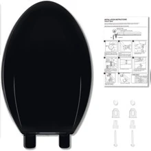 Fulvari 19 Inch Soft Close Plastic Toilet Seat Elongated,Easy Install And Clean,Never Loosens