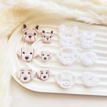 Dog Puppy Cute Animal Combination Mold Polymer Clay Cutter Stereo Dog Diy Earrings Pendant Jewelry Pottery Tools