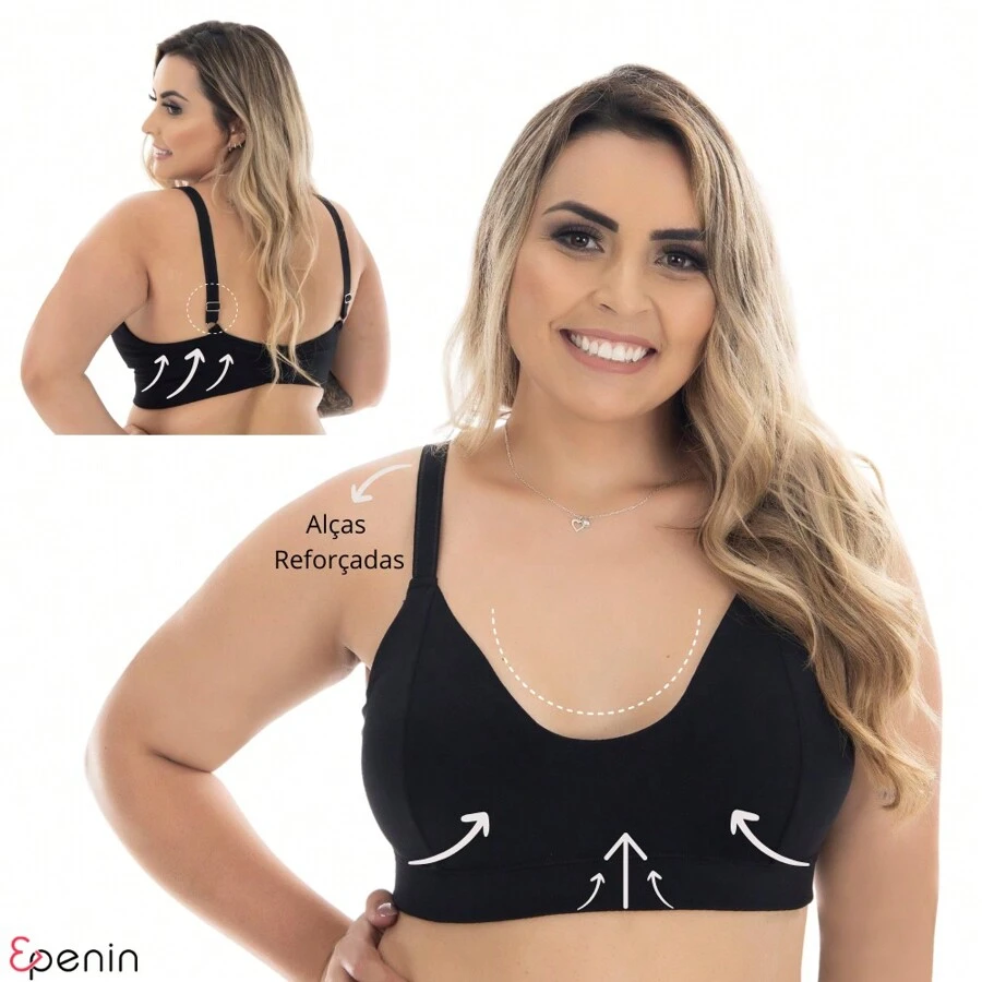 Plus Size Bras & Bralettes - 黑色 - 查看 1