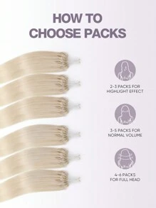 50 piezas de extensiones de cabello humano con anillos de platino, de 14 a 22 pulgadas de largo, rectas, con conexión de micro anillos, cabello humano real, micro perlas invisibles, micro anillos reforzados, adecuado para disfraces de Halloween - S60 - Ver 7