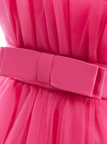 Váy công chúa thanh lịch cho bé gái có đuôi có thể tháo rời và chân váy bằng vải tuyn bồng bềnh cho chương trình biểu diễn sân khấu, tiệc sinh nhật, tiệc tối, váy dạ hội - Màu Hồng Tươi - Xem 10