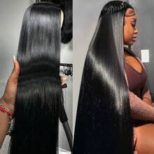 40Inch 250% Density 13x6 Lace Front Wigs Human Hair Straight HD Lace Front Wigs Human Hair 250% Density Pre Plucked With Baby Hair Straight Wigs Frontal Wigs Human Hair For Women Natural Black - Natural Black - View 7