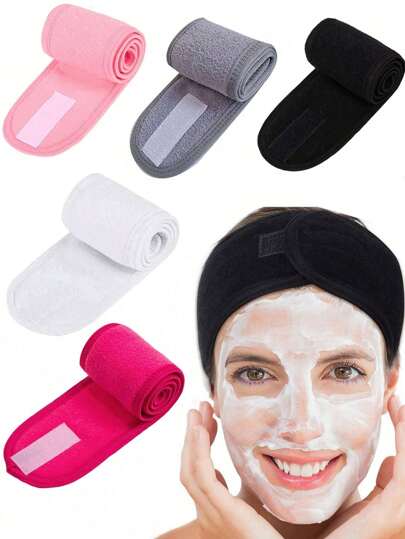 1/3pcs Women's Adjustable Spa Facial Headband Bath Makeup Hairband, Suitable For Face Washing, Soft Towel, Hair Care Accessories Accessories,Skincare Headband,Beauty,Skin Care Products,Spa,Self Care,Skin Care Tools,Face Care,Esthetician Supplies,Skin,Face Wash,Facial