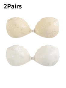 YIYANG 3 Pairs Of Invisible Push-Up Silicone Bras With Straps | Reusable, Backless, Strapless Bras For Wedding Dresses And Swimwear (Random Patterns) - Multicolor - View 17