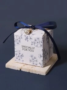 5/10pcs Floral Print Ribbon Gift Packaging Box, Creative Delicate "Specially For You" Wedding Favor Candy Bag Gift Box, Party Small Gift Birthday Valentine's Day Gift Box Valentine's Day