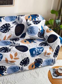 1 件弹力沙发套，现代植物印花图案，防尘防污，适合家庭、教室、酒店使用，四季皆宜 - 莫內 - 查看 1