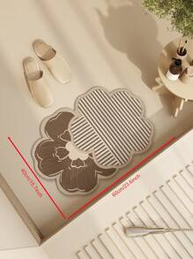 1pc Flower Pattern Bathroom Mat, Toilet Entrance Rug, Diatomaceous Earth Absorbent Mat, Anti-Slip Washroom Mat