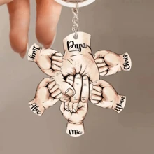 1PC Customized Fashion Cute Fist Personalized Customized Text Family Friends Teacher Classmate Lover Fun Texture Personalized Acrylic Keychain Bag Pendant Car Key Pendant Small Gift, Colorful, Cute, Adorable, Funny, Kawaii, Y2K, Stylish, Unisex, Casual, Custom, Personalized, Unique, Customized, Ideal Gifts For Him, Ideal Gifts Junior High School Students, Middle School Students, High School Senior High School Students, College Students, University Students, Freshman, Sophomore, Underclassmen,Apparel Accessories,Chic Autumn,Boyfriend,Girlfriend,Family,Friends - Multicolor - View 4