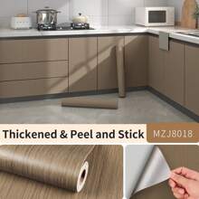 1 Roll Modern Imitation Wood Grain Self-Adhesive Wallpaper, Removable And Reusable, Easy Installation, Heat Resistant, Waterproof And Moisture-Proof PET Material Wallpaper For Home Decor, Sizes 40/60/80*300/500/1000cm, Suitable For Living Room, Dining Room, Bedroom, Kitchen, Office Walls, As Well As Desks, Cabinets, Wardrobe, Countertop Furniture Renewal - Multicolor - View 33