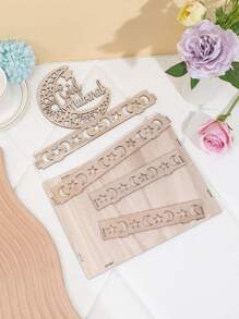 1 pieza Bandeja de madera con forma de luna y estrellas para caramelos/aperitivos, regalo decorativo de mesa creativo