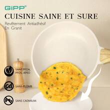 GiPP GiPP Lot de 21 casseroles et poêles avec revêtement antiadhésif en granit, sans PFOA/PFOS, poêle/wok/poêle à griller/poêle à omelette/marmite/faitout pour gaz à induction, blanc