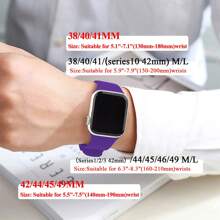 運動矽膠錶帶，相容 40mm、38mm、41mm、44mm、45mm、46mm、42mm、49mm 尺寸 (M/L)，中性款，柔軟防水腕帶，可更換運動錶帶，相容 Ultra、... - 紫色 - 查看 4