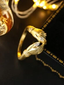 S925 Holding Hands Minimalist Rings, Gifts For Lover Anniversary, Wedding, Engagement, Dating, Party, Daily Wear; Random Box Style, Women Jewelry