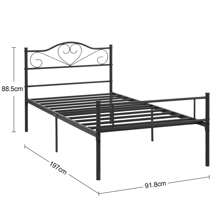 VECELO Single/Double Size Metal Bed Frame With Headboard And Footboard, Metal Platform Bed Frame, Metal Slats Support, No Box Spring Needed - Black - View 6