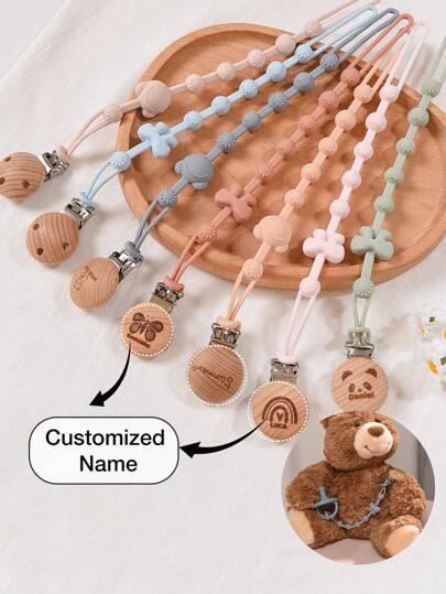 1pc Customized Silicone Anti-Lost Pacifier/Bottle Teether Strap, Personalized Gift, Butterfly & Bear Design Anti-Drop Cordback To School Winter Gift Ideas Boy Girl Valentine's Day Multi-Functional,Ornamental Exquisite,Stylish,Baby Fashion,Tidy,Colorful,Modern,Cute Kawaii Adorable Custom,Unique Treasurefinds,Baby Gifts,Cutebaby,Toddler Fashion Ideal Gifts For Him Family,Friends,Daughter,Son,Her For Children's Day,Multi-Functional,Ornamental,Letter,Stylish,Modern,Colorful,Cute,Adorable,Casual,Custom,Personalised,Unique,Customized,Ideal Gifts For Him,Ideal Gifts For Her, Son, Daughter