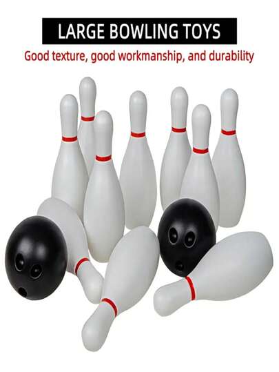 8/12件套儿童超大保龄球套装，室内/室外草地保龄球套装，儿童体能训练多人竞技玩具，耐用材质，适合室内/室外玩耍，派对游戏，亲子互动娱乐益智玩具