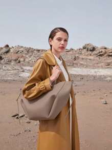 Tote Bag Cyme Large Capacity Shopping Bag High Quality Shoulder Bag - White - View 6